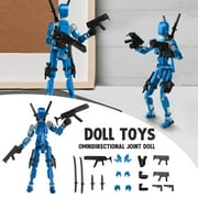 Pre-Assembly 3D Printed 5.31" Dummy13 Action Figure, Multi-Jointed Tian 13, Articulated T13 Desktop Decoration,12 in 1 Accessories, Best Birthday Festival Gift