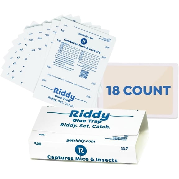Pre-Baited, Ready to Use Mouse Traps Indoor for Home@, Sticky Adhesive for Bugs and Rodents, 5.5" x 7.5", Glue Boards, 18 Boards#!