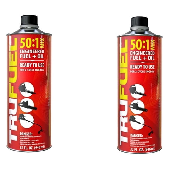 Pre-Blended 2-Cycle Fuel for Outdoor Equipment - 32 oz. (2-Pack, 50:1)