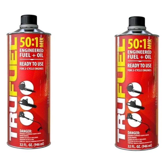 Pre-Blended 2-Cycle Fuel for Outdoor Equipment - 32 oz. (2-Pack, 50:1)