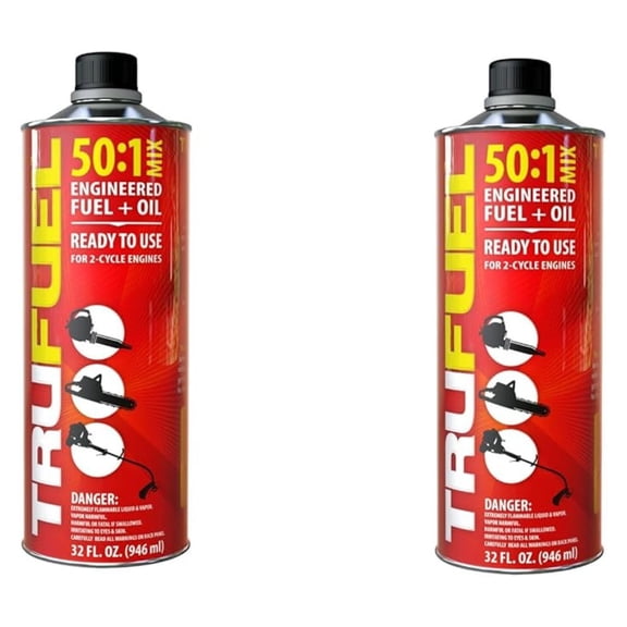 Pre-Blended 2-Cycle Fuel for Outdoor Equipment - 32 oz. (2-Pack, 50:1)