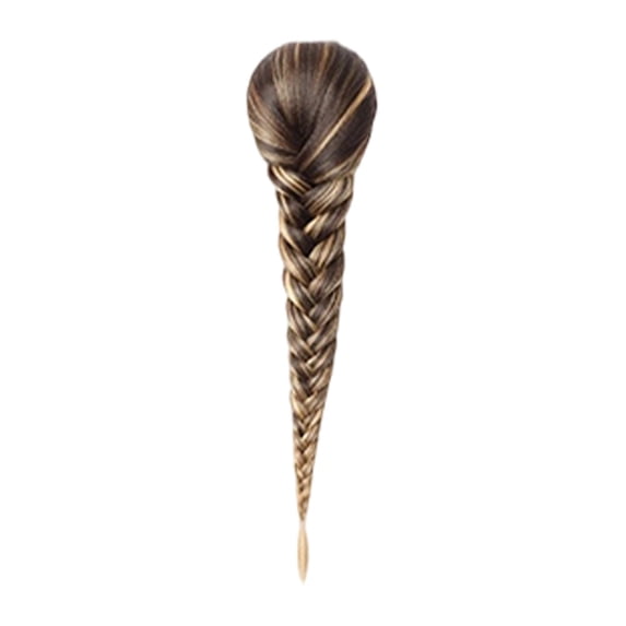 Pre-Braided Clip In Braid Ponytail Extensions, Synthetic Wig for Anime Cosplay Costume Party Daily Use(Brown,40cm)