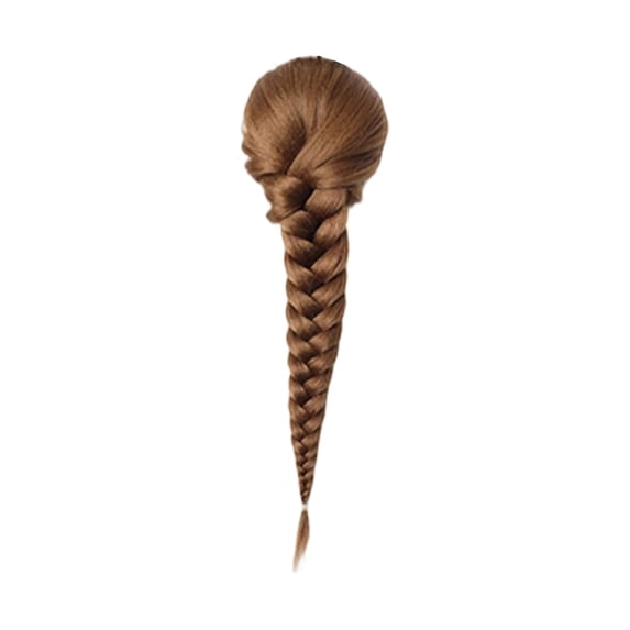 Pre-Braided Clip In Braid Ponytail Extensions, Synthetic Wig for Anime Cosplay Costume Party Daily Use(Dark Brown,40cm)