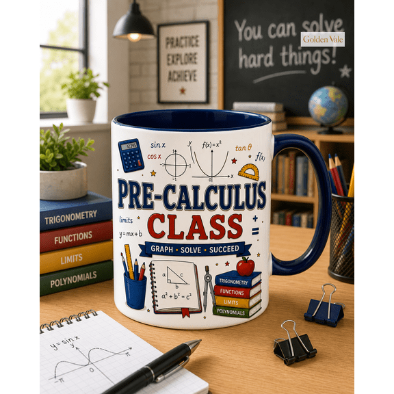 Pre-Calculus Class Mug, Math Student Gift for Teacher, Tutor or Study Desk