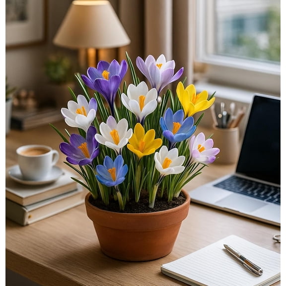 Pre-Chilled Crocus Bulbs for Forcing Indoors  Holiday Gift of Winter Cheer  Easy Flowers in Pots or Planters  Bloom Indoors or Plant Outdoors  Hostess, Teacher or Office Exchange Gift (10 Bulbs)