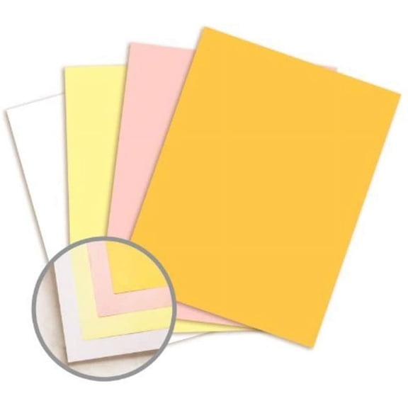 Pre Collated, Carbonless Paper, 4 Part Reverse, 125 Sets Per Ream (White, Canary, Pink, Gold) 8.5 x 11ch, Item No. 5915 (5)