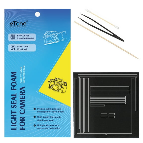 Pre-Cut 3 Sets Light Seal Foam Kit for Mamiya M645 Camera Readymade Camera Replacement Kits High Density Sponge 3M Double Side Tape Camera Repair Accessories, 2.0mm Thick