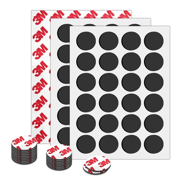 Pre-Cut Adhesive Magnets for Classroom,Peel and Stick Magnet 0.08" Thick,Small Magnetic Dots with Adhesive Backing,Size 1.2" Circle Sticky Magnets,72 Pack for Whiteboard Organization