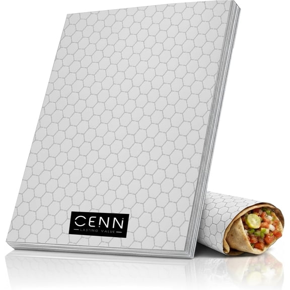 Pre-Cut Aluminum Foil Sheets [150 Pack] 10.75"x14" Non-Stick Paper-Backed Tin Foil for Sandwich s, Burritos, BBQ - Insulated Grease-Resistant Foil ping Paper