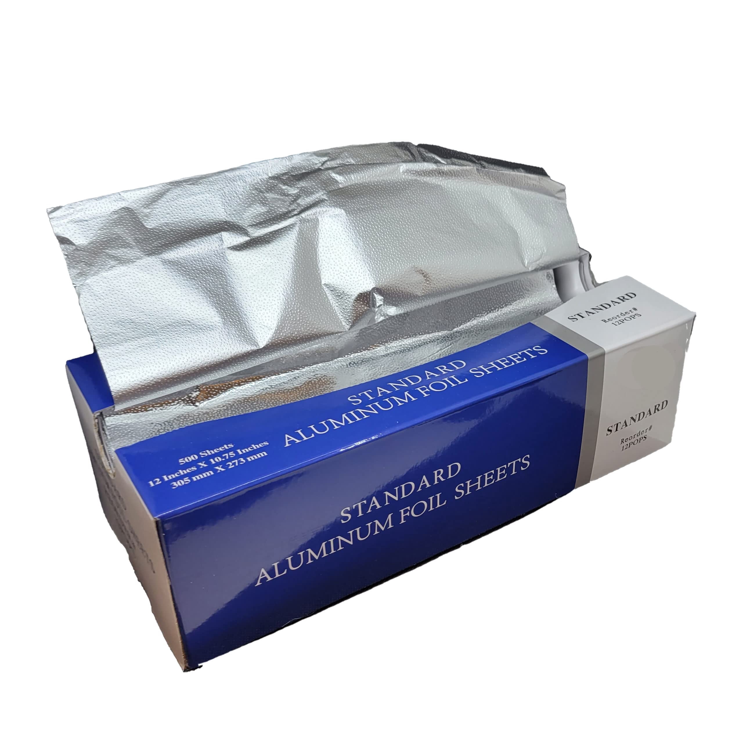 Pre-Cut Aluminum Foil Sheets 12" x 10.75" – Pop-Up Dispenser Box for Cooking, Baking & Food Storage