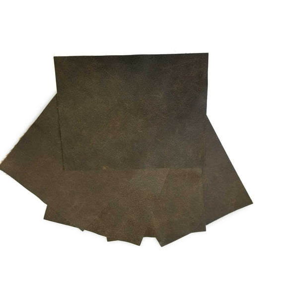 Pre-Cut Brown Aviator Style Cowhide Leather Project Piece 12" x 24" 3oz 1.2mm