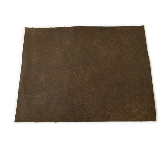 Pre-Cut Brown Aviator Style Cowhide Leather Project Piece 8" x 11" 3oz 1.2mm