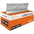 thumbnail image 1 of Pre-Cut Deli Aluminum Foil Sheets, 500 Count 15” Extra Wide Heavy Duty Pop Up Foil Sheets for Restaurant, Disposable Foil Sheets for Food, Tin Foil Sheets for Burrito, Hot Dog or Sandwich, 1 of 7