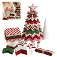 thumbnail image 1 of Pre‑Cut Fabric Patchwork Christmas Tree DIY Kit, Multiple Style Topper Quilt Craft Set, 3D Layered Self‑Standing Table Ornament, Holiday Gift for Quilting & Sewing Hobby Enthusiasts, 1 of 7