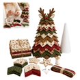 thumbnail image 1 of Pre‑Cut Fabric Patchwork Christmas Tree DIY Kit, Multiple Style Topper Quilt Craft Set, 3D Layered Self‑Standing Table Ornament, Holiday Gift for Quilting & Sewing Hobby Enthusiasts, 1 of 7