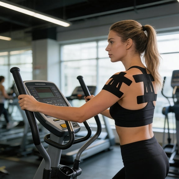 Pre-Cut Kinesiology Tape for Shoulder Support, Latex-Free Elastic Sports Tape, Breathable Athletic Strips for Fitness & Recovery