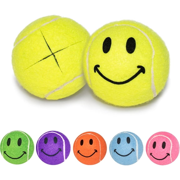 Pre-Cut Walker Glide Balls - 15 Colors & Styles (Smiley - Yellow)