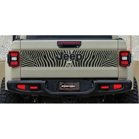 Pre-Cut Zebra Print Tailgate Vinyl Decal Fits Jeep Gladiator JT 2020-2023