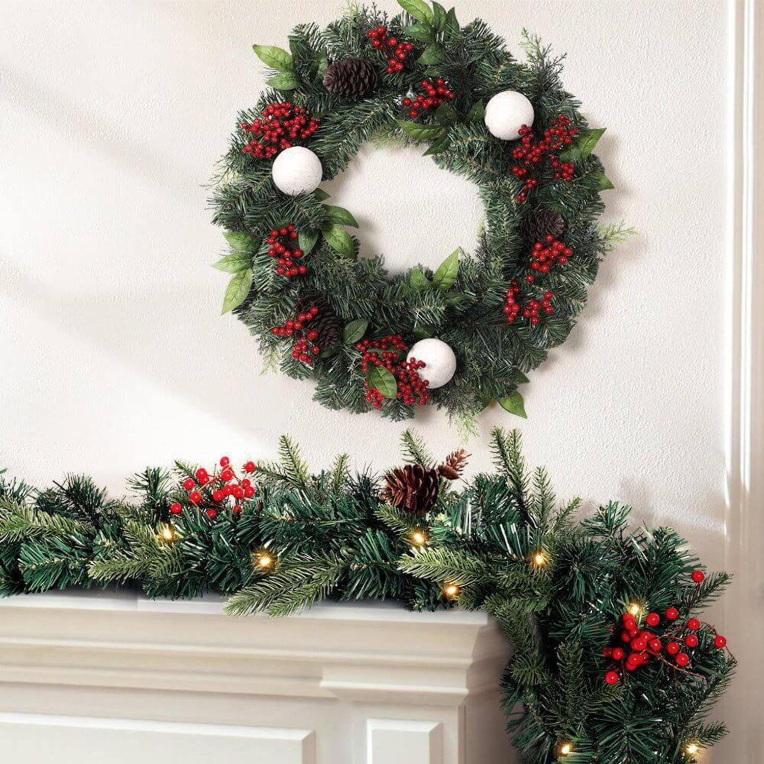 PreDecorated Christmas Garland Wreath Set Hearth Home Living