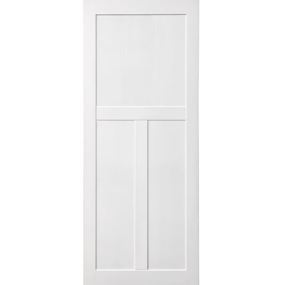 Pre - Drilled and Ready to Assemble - Modern Interior Barn Primed Door for Various Scenarios