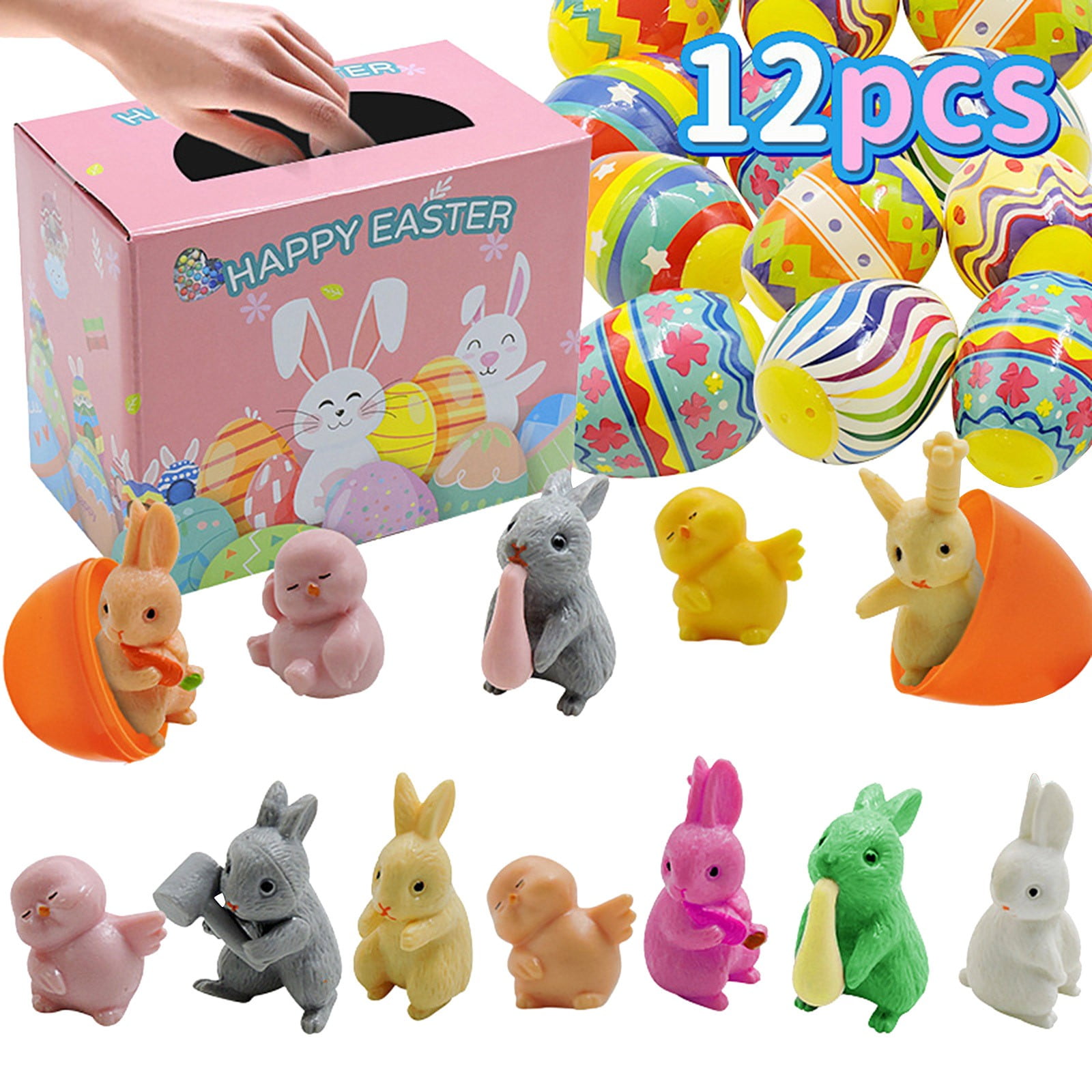 Pre filled easter eggs bulk easter eggs with toys fillable plastic