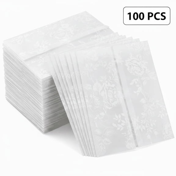 Pre-Folded Vellum Jackets for 5×7 Inch Invitations, Transparent Vellum Sleeves, Decorative Envelope Liners for Wedding, Bridal Shower, Baby Shower & Birthday Party