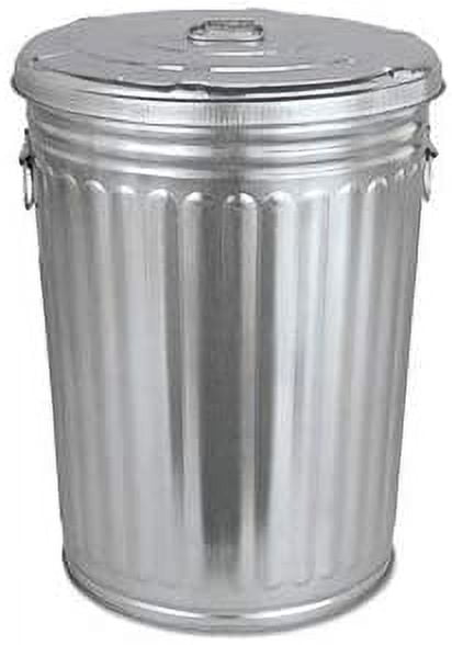 Galvanized Steel 20-Gallon Round Trash Can with Lid