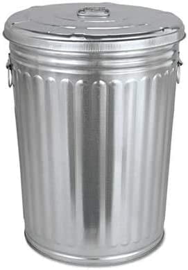 Galvanized Steel 20-Gallon Round Trash Can with Lid
