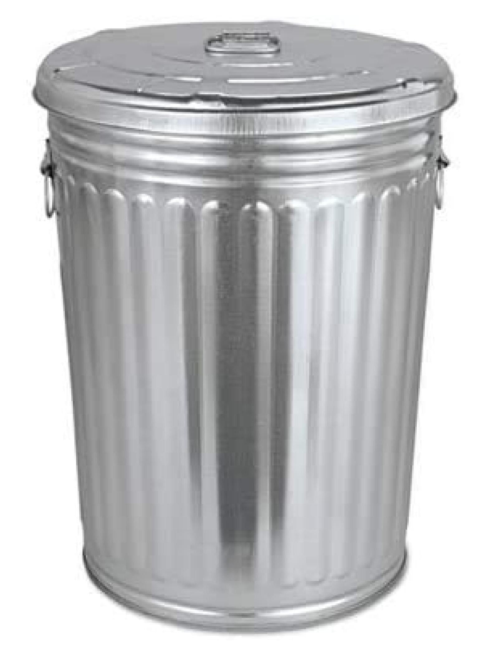Galvanized Steel 20-Gallon Round Trash Can with Lid