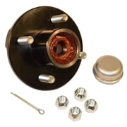 Pre-Grease-Packed Trailer Hub Assembly - 4 On 4" Bolt Circle, 1,250lb Capacity For 1" Straight Spindles RHI-100-PG