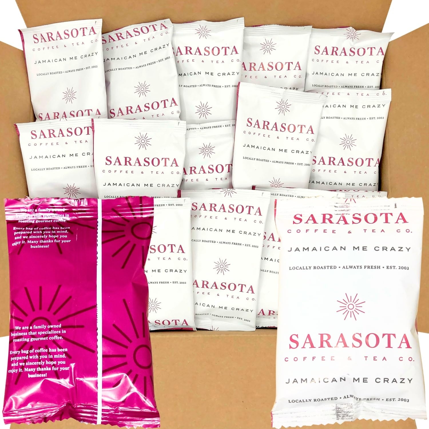 Pre Ground Packs, Jamaican Me Crazy Medium Roast, Bulk Single Bags for