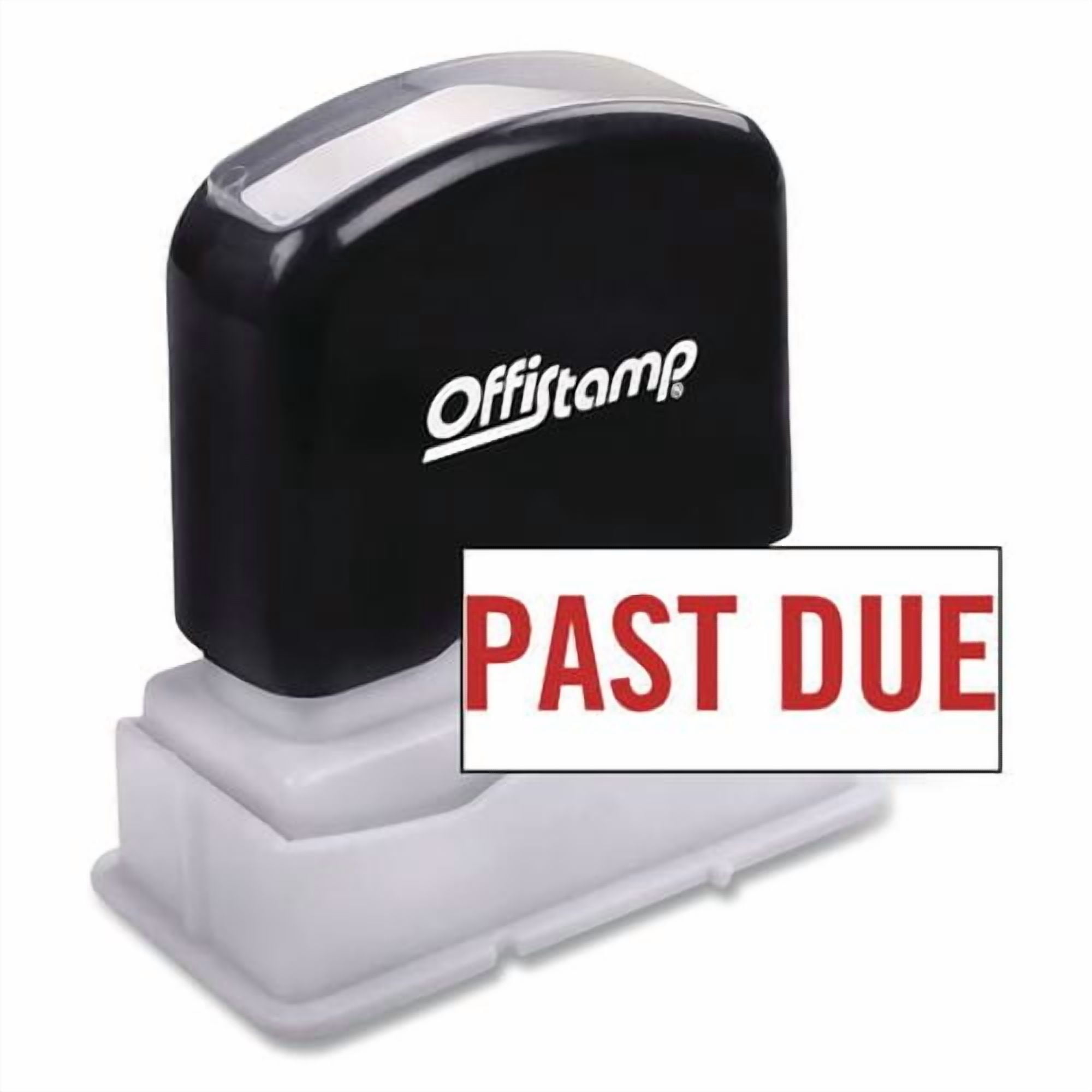 Pre-Inked Message Stamp, Past Due, 1.63" X 0.38", Red Ink | Bundle of 5