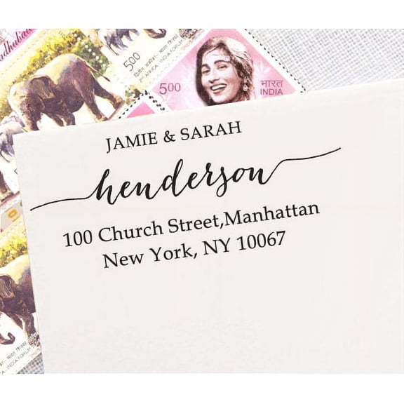 Pre-Inked Personalized Rubber Stamper Wedding Invitation Custom Save The Date Address Stamp