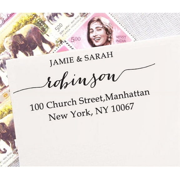 Pre Inked Personalized Rubber Stamper Wedding Invitation Return Address Stamp Wedding Invitation Self Inking RSVP