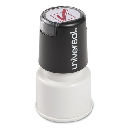 Pre-Inked/Re-Inkable Check Mark Round Message Stamp - Red