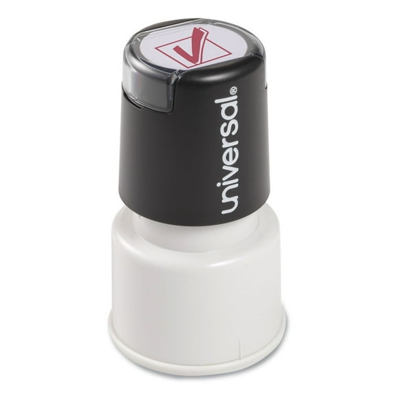 Pre-Inked/Re-Inkable Check Mark Round Message Stamp - Red