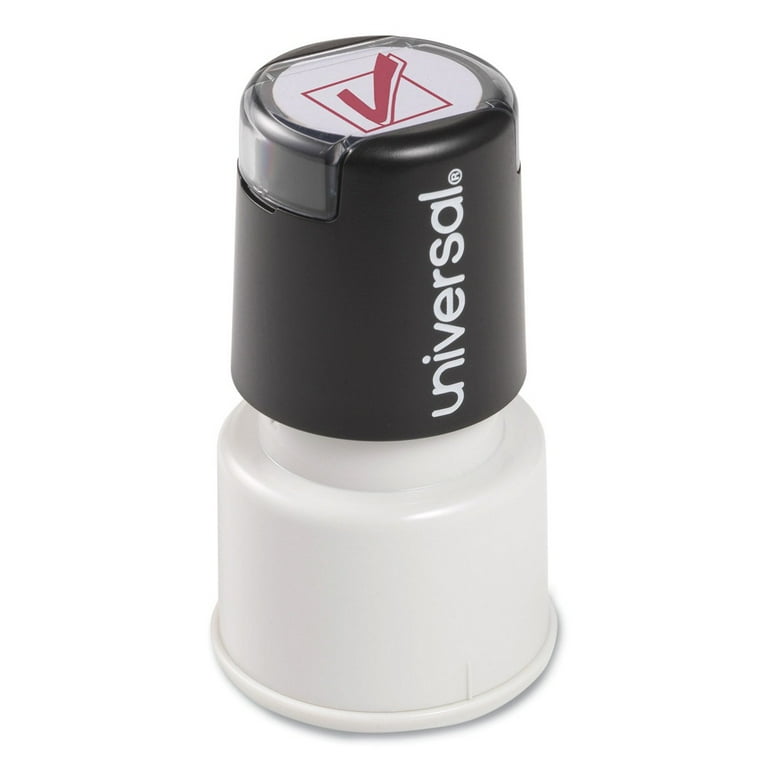 Round Message Stamp, CHECK MARK, Pre-Inked/Re-Inkable, Red Round Message Stamp, CHECK MARK, Pre-Inked/Re-Inkable, Red