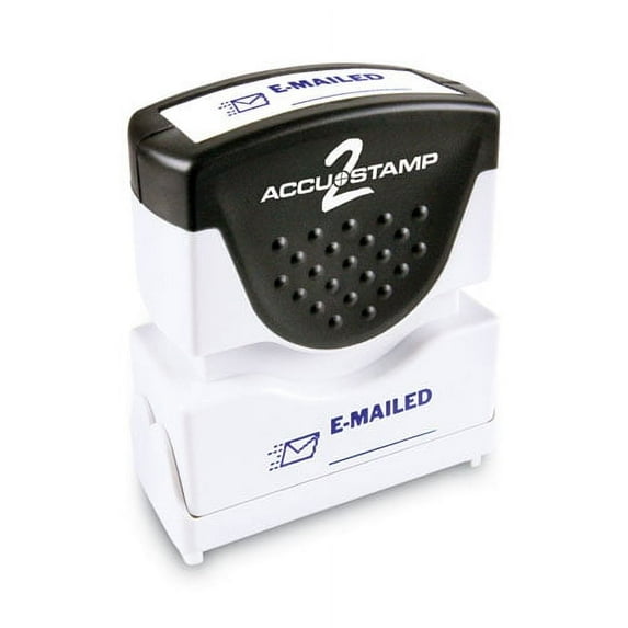 Pre-Inked Shutter Stamp, Blue, Emailed, 1 5/8 X 1/2 | Bundle of 2 Each