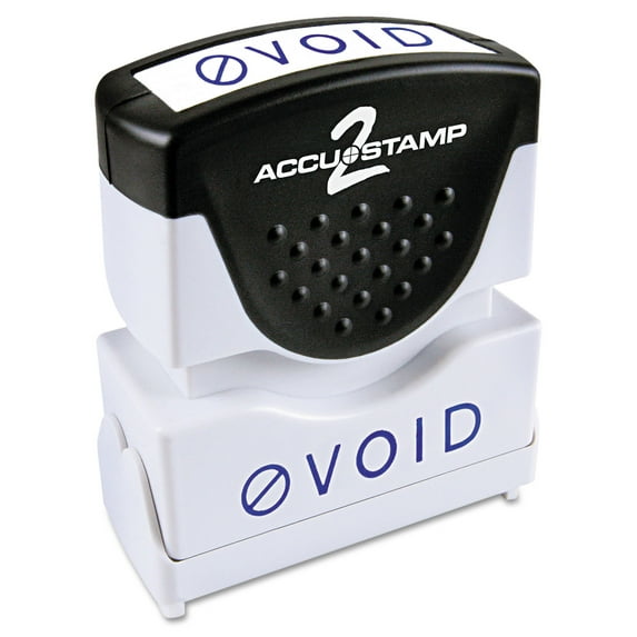 Pre-Inked Shutter Stamp, Blue, Void, 1 5/8 X 1/2 | Bundle of 5 Each
