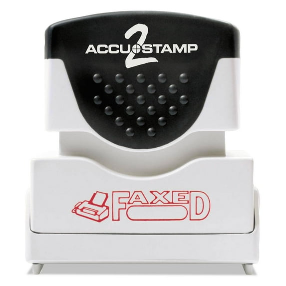 Pre-Inked Shutter Stamp, Red, Faxed, 1 5/8 X 1/2 | Bundle of 5 Each