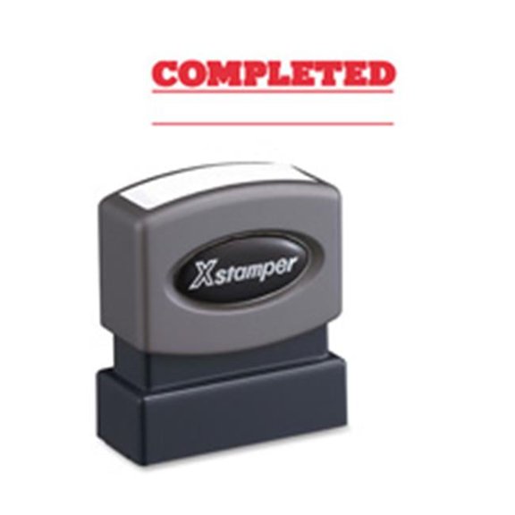 Pre-Inked Stamp Completed- Red Ink - .5 in. x 1.63 in.