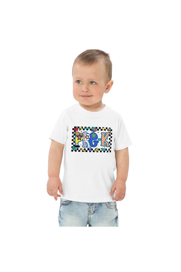 Pre-K Boys Back to School Toddler jersey t-shirt, First Day of School Boys Shirt  (White, 3)