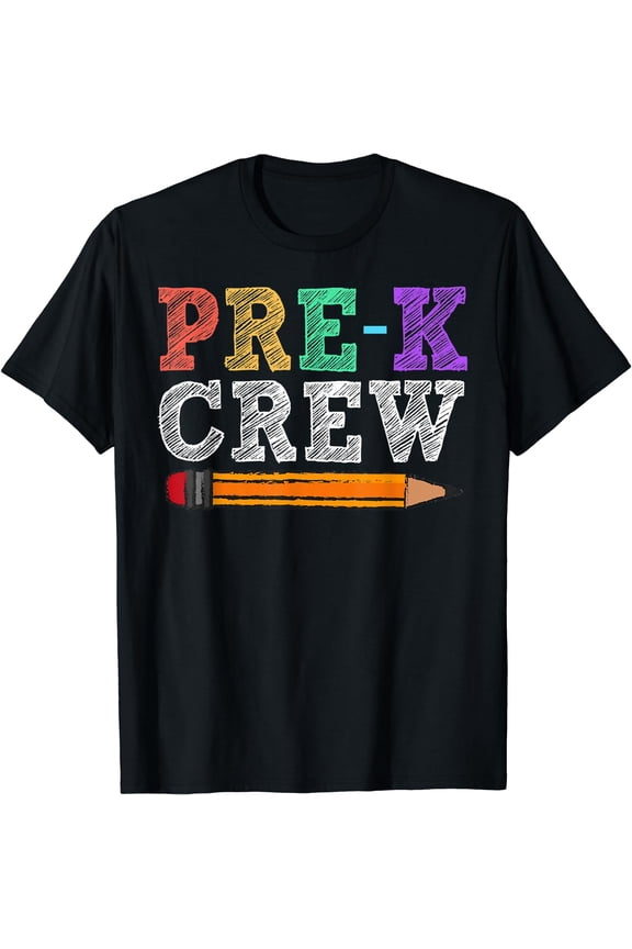 Pre-K Crew Funny Pre-K Teachers Gift Back To School T-Shirt Black 3X-Large