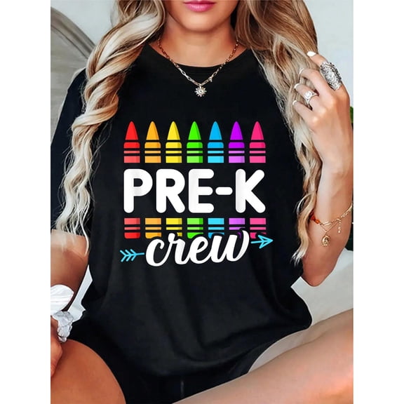 Pre-K Crew Teacher Team Hello Back School Graduation T-Shirt