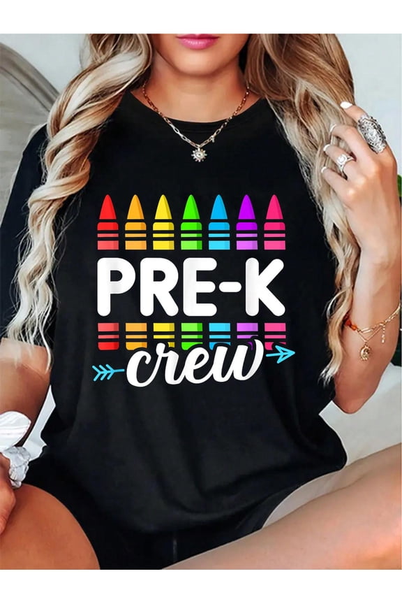 Pre-K Crew Teacher Team Hello Back School Graduation T-Shirt