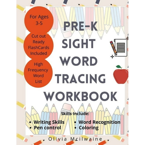 Pre-K Dolch Sight Word Tracing, (Paperback)