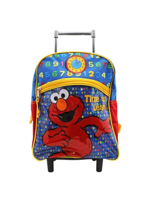 Pre-K Sesame Street Elmo Backpack -Time to Learn Toddler Rolling Backpack