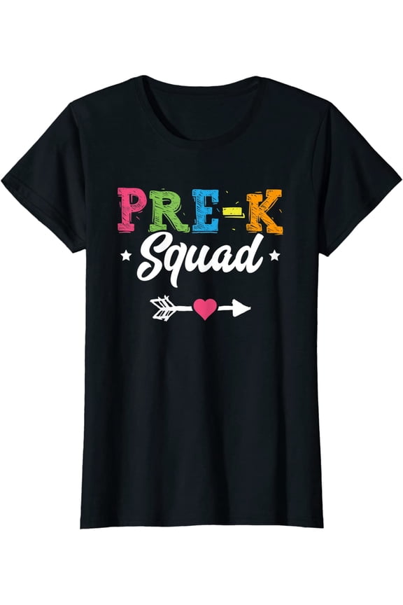Pre-K Squad Teacher Student Kids Preschool Back To School T-Shirt