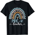 thumbnail image 1 of Pre-K Teacher Leopard Boho Rainbow Back To School T-Shirt, 1 of 3