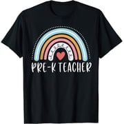 Pre-K Teacher Prek Funny Rainbow Heart Preschool Teacher T-Shirt